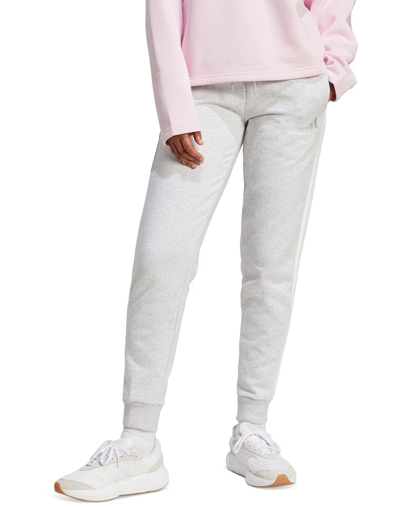 adidas Women's Essentials Three Stripes Fleece Slim Pants