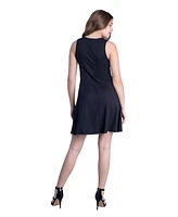 24seven Comfort Apparel Petite Sleeveless A-Line Fit and Flare Skater Dress