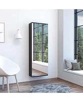 Baltimore Wall Mounted Shoe Rack, Mirror, Single Door, Ten Shoes Capacity, White