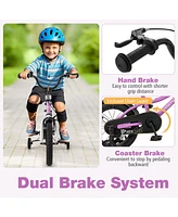 Kids Bicycle with Dual Brakes Training Wheels for Beginner Riders