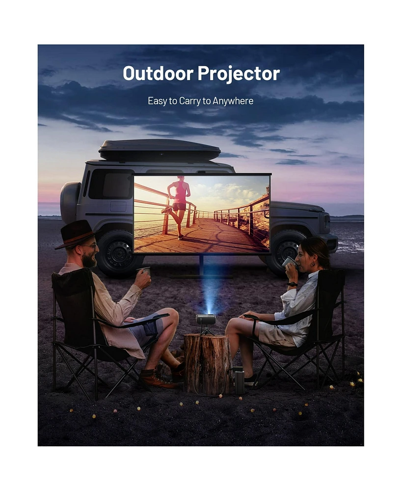 Artsea Mini Projector, 1080P Hd Portable Movie Wireless WiFi for Android/iOS, Phone/Laptop - Home & Outdoor Use