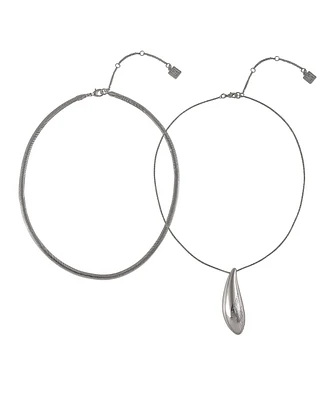 Laundry by Shelli Segal Silver Tone 2pc Pendant Necklace Set