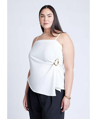 Eloquii Women's Asym Top With Hardware Detail