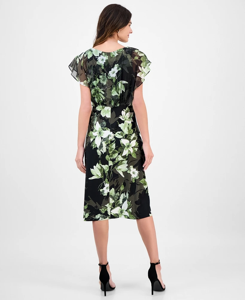 Connected Women's Chiffon-Bodice A-Line Dress