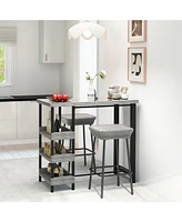 Outdoor Bar Table with Tempered Glass Top for Patio Deck or Poolside