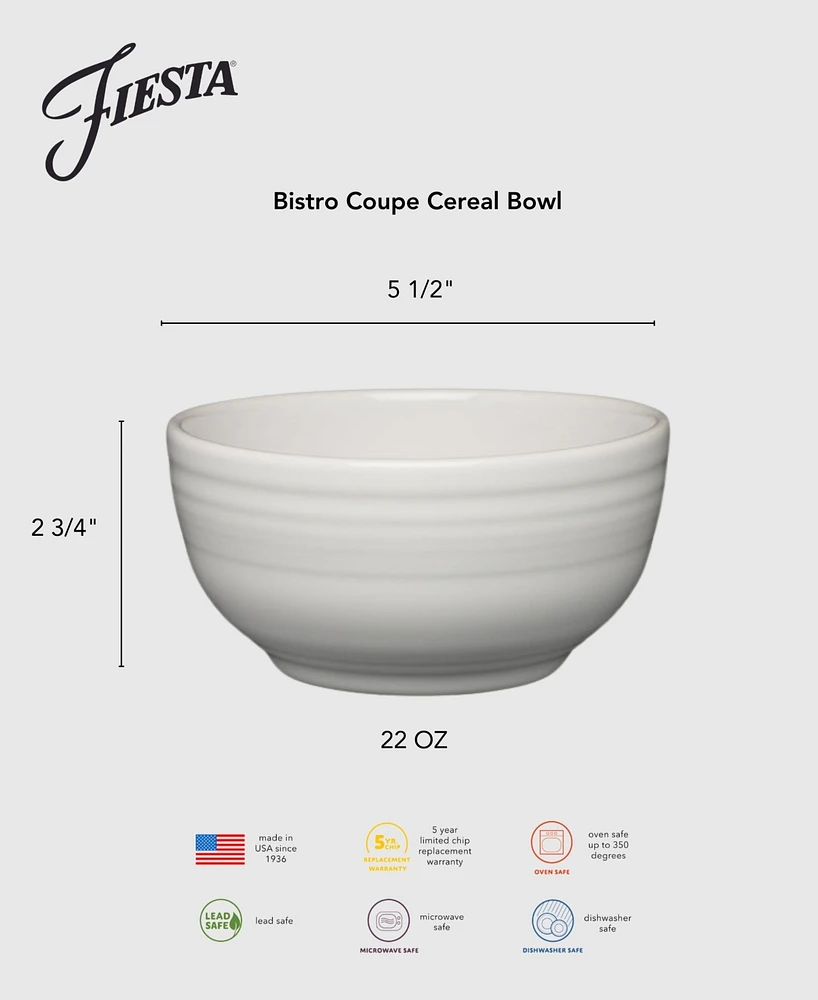Fiesta Vibrant Bistro Coupe 5.5" Cereal Bowls, Set of 4