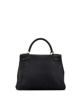 Pre-Owned Hermes Kelly 28 Handbag Clemence with Gold Hardware