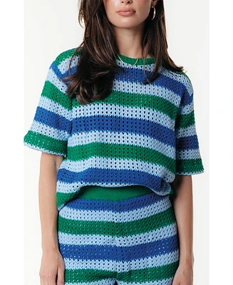 Colourful Rebel Women's Hope Crochet Stripe Top Ss
