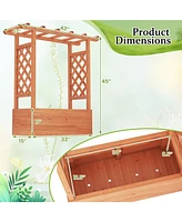 Raised Garden Bed Elevated Planter Box with Trellis and Hanging Roof