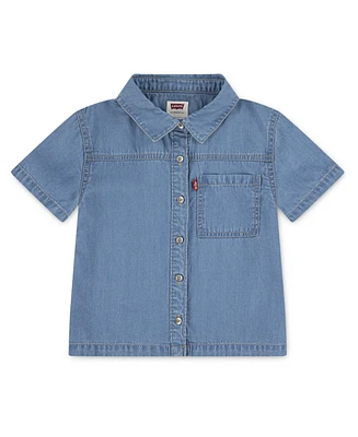 Levi's Big Girls Short Sleeve Denim Shirt