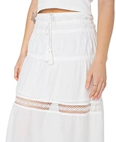 Roxy Juniors' Castaway Cotton Pull-On Maxi Skirt