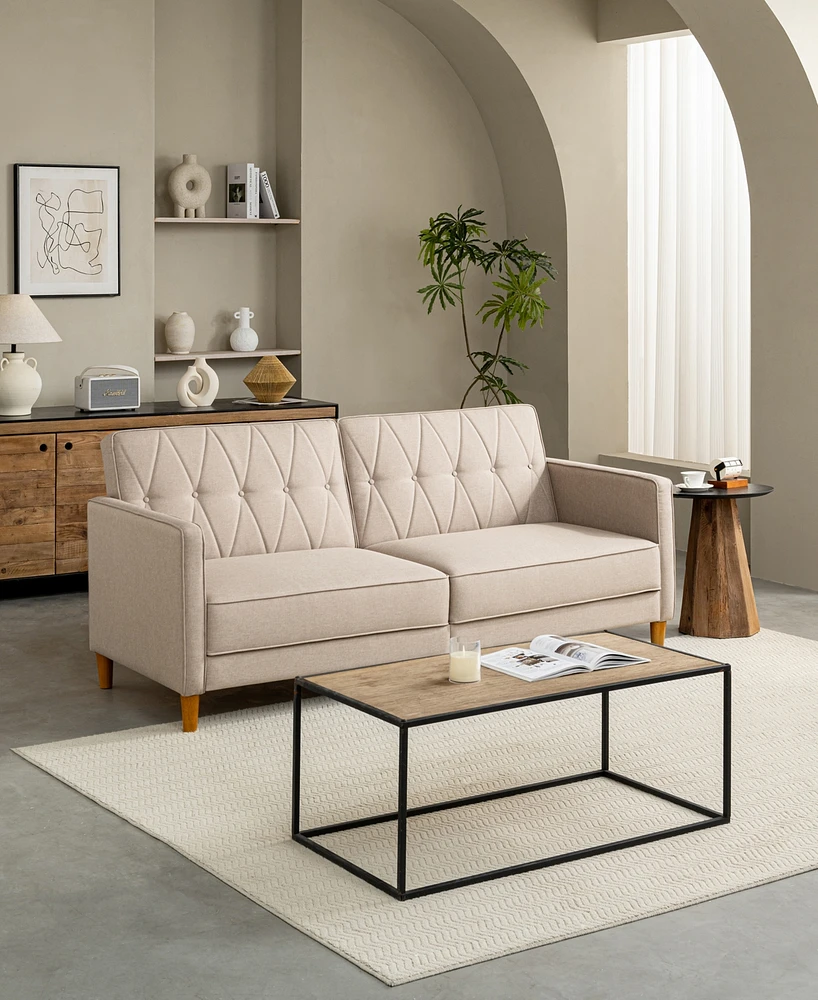 Gold Sparrow 77" Polyester Victoria Convertible Sofa Bed, Created for Macy's