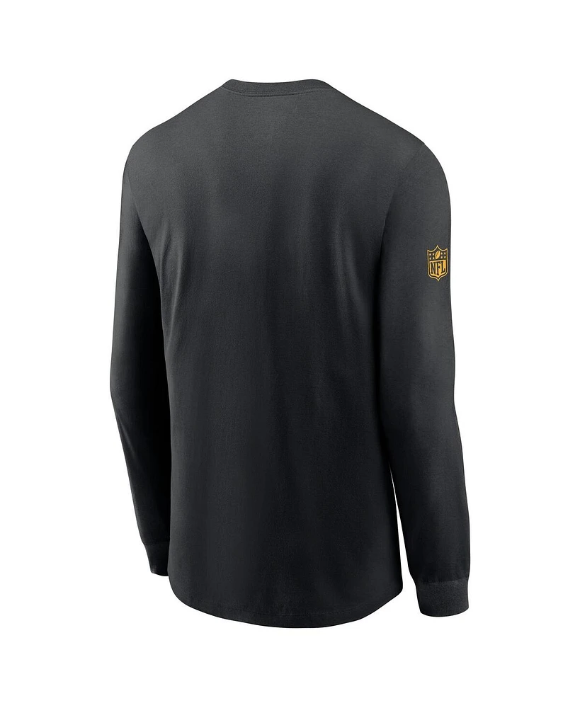 Nike Men's Black Pittsburgh Steelers Sideline Performance Long Sleeve T-Shirt