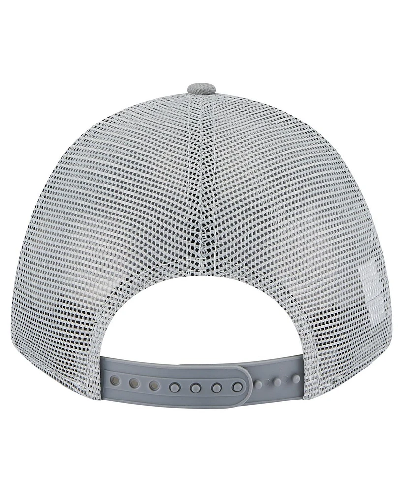 New Era Men's Gray New York Jets Domain A-Frame Trucker 9FORTY Adjustable Hat