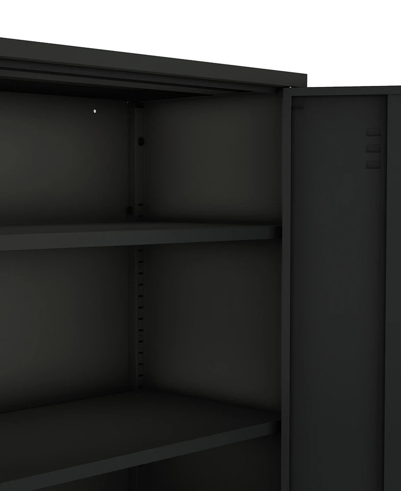 Manhattan Comfort 31.5" Steel Naomi Modern 3 Shelf Accent Cabinet