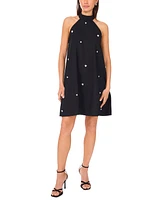 CeCe Women's Cotton Printed Halter Short Shift Dress