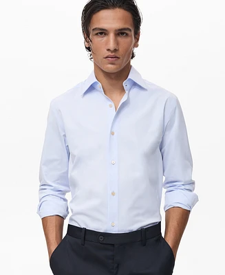 Mango Men's Cotton Slim Fit Shirt