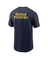 Jordan Men's Navy Michigan Wolverines 2-Hit Stacked T-Shirt