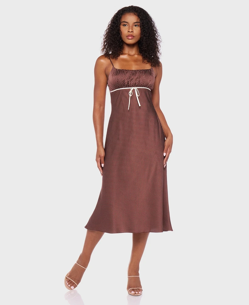 Alex & Sophia Juniors' Polka Dot Sleeveless Scoop Neck Midi Dress