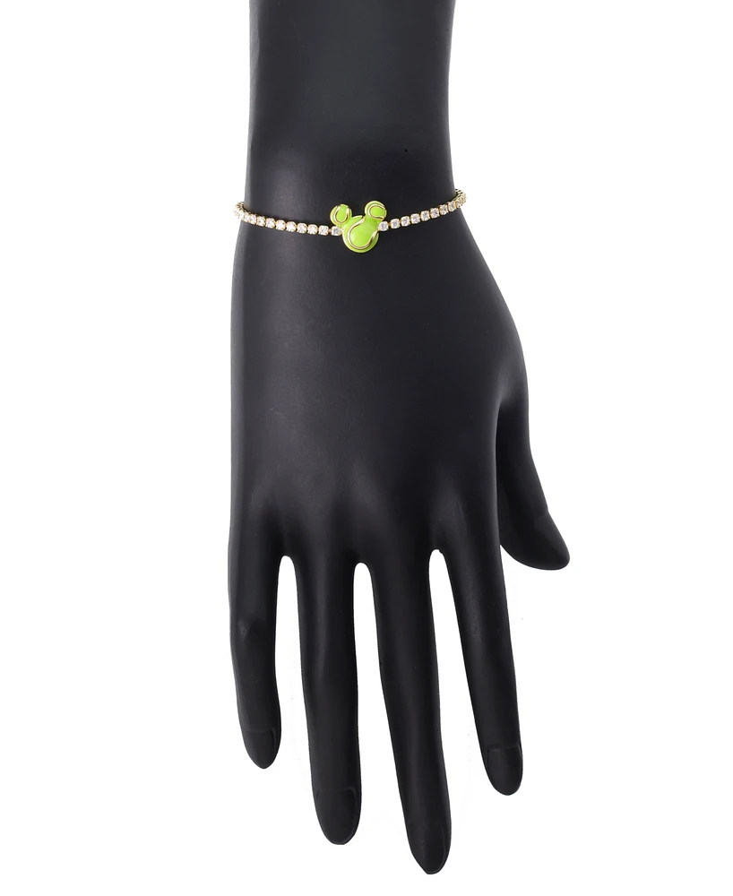 Disney Mickey Mouse Cubic Zirconia Ball Tennis Bolo Bracelet