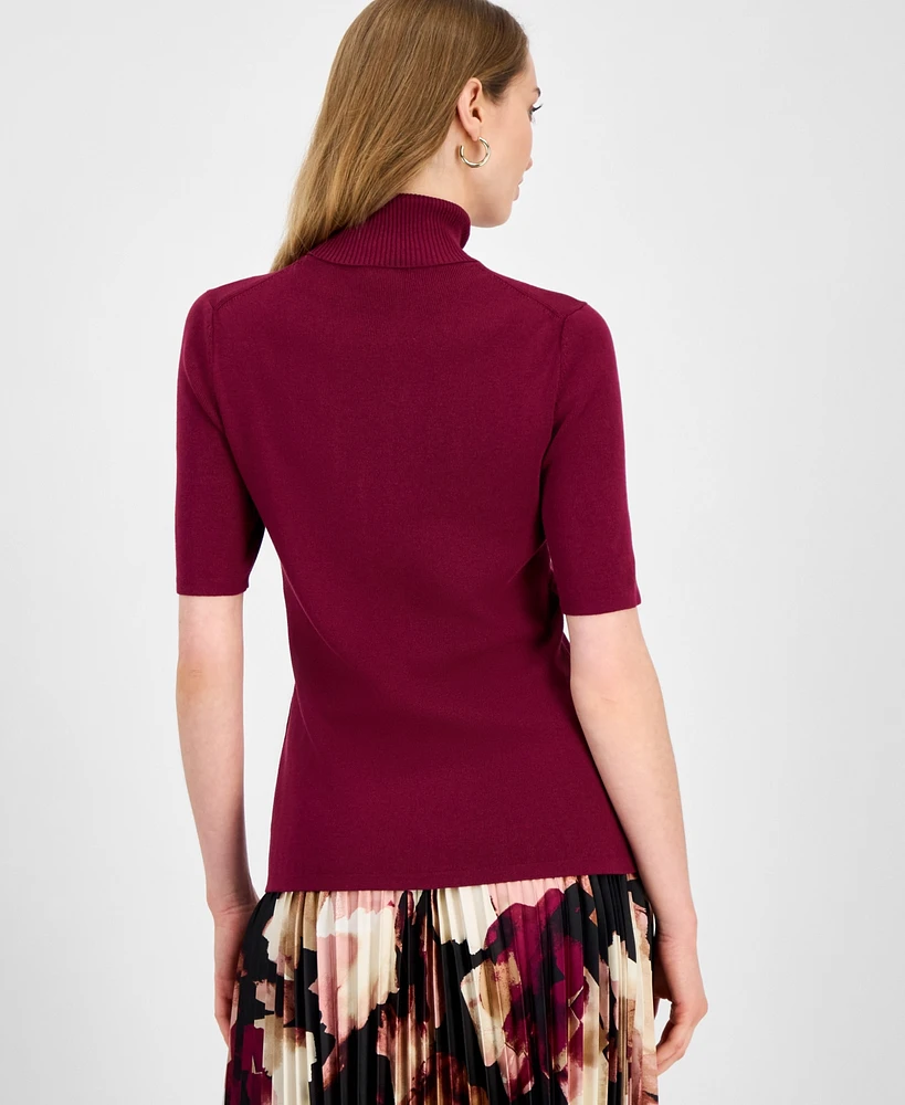 Anne Klein Women's Half-Sleeve Turtleneck Sweater