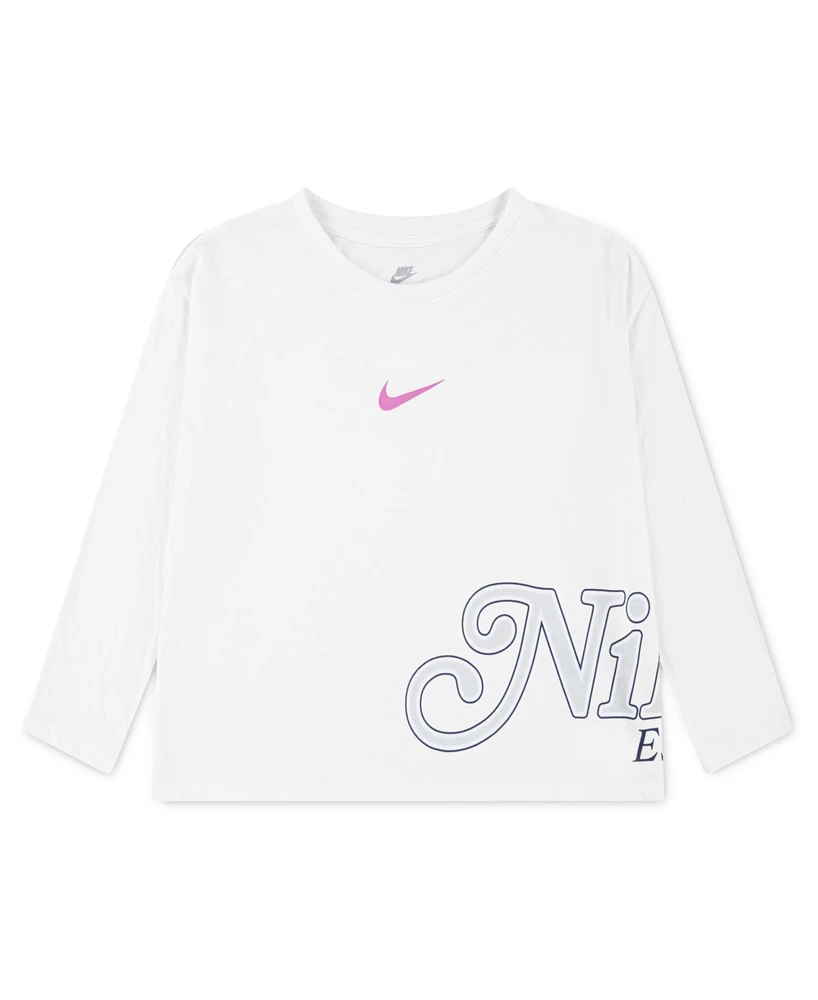 Nike Little Girls Varsity Prep Long Sleeve Top