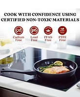 Alva Energy 3-Piece Nonstick Healthy Aluminum Frying Pan Set, Non-Toxic Pfas/Pfoa/Pfte Free