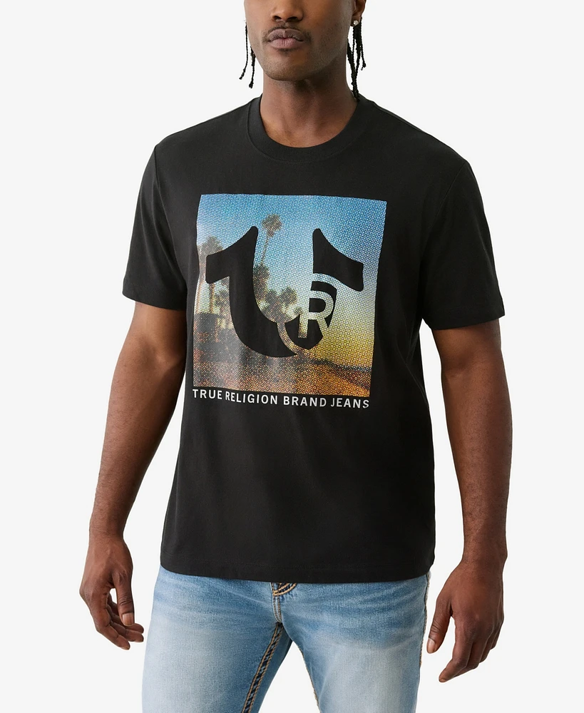 True Religion Men's Short Sleeve Registered Beach T-Shirt
