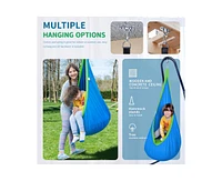 Outree Cotton Kids Pod Swing Seat Blue Pink and Blue,Sensory for Indoor Outdoor