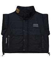 Mitchell & Ness Women's Black Boston Bruins Cropped Full-Zip Puffer Vest