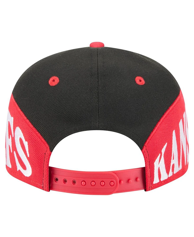 New Era Men's Black/Red Kansas City Chiefs Split 9FIFTY Snapback Hat