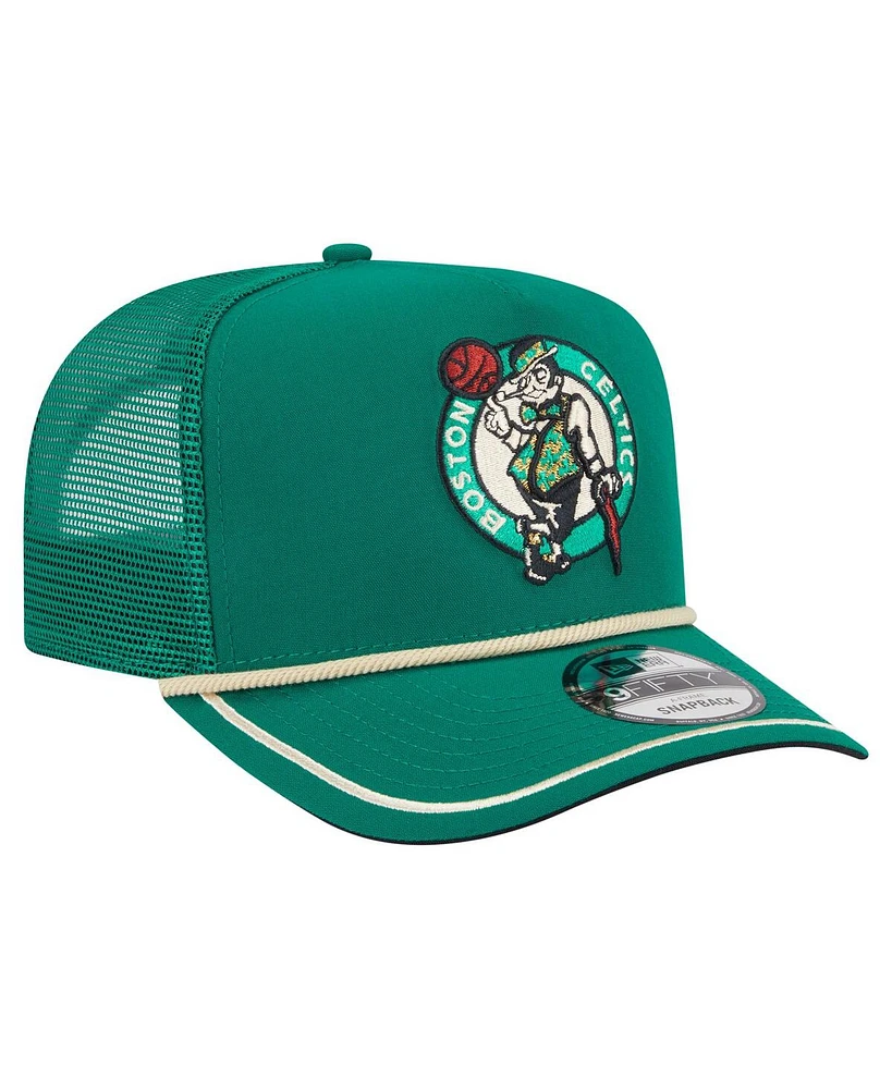 New Era Men's Kelly Green Boston Celtics Vintage Team Rope A-Frame 9FIFTY Snapback Hat