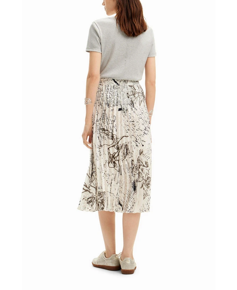 Desigual Women's Midi text skirt