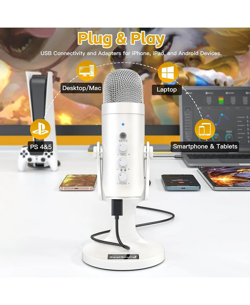 ZealSound Gaming Usb Microphone k66w-us and d65p Furry Cover