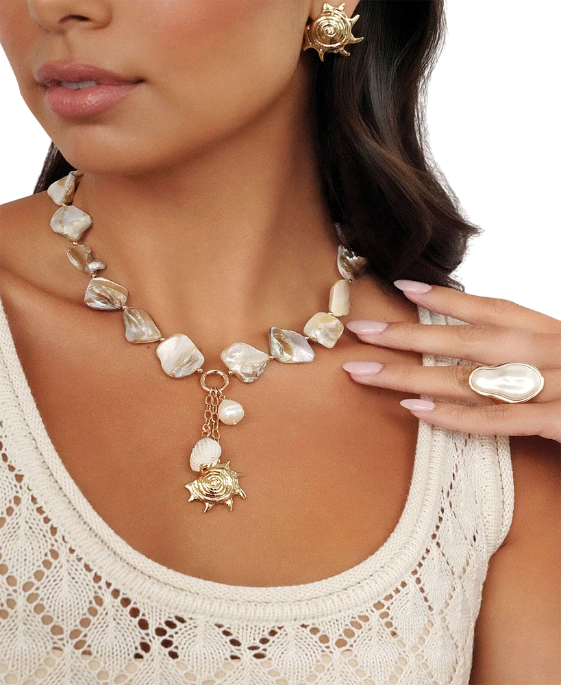 Ettika True Shell Pendant Necklace