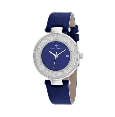 Christian Van Sant Women's Dazzle Blue Dial Watch