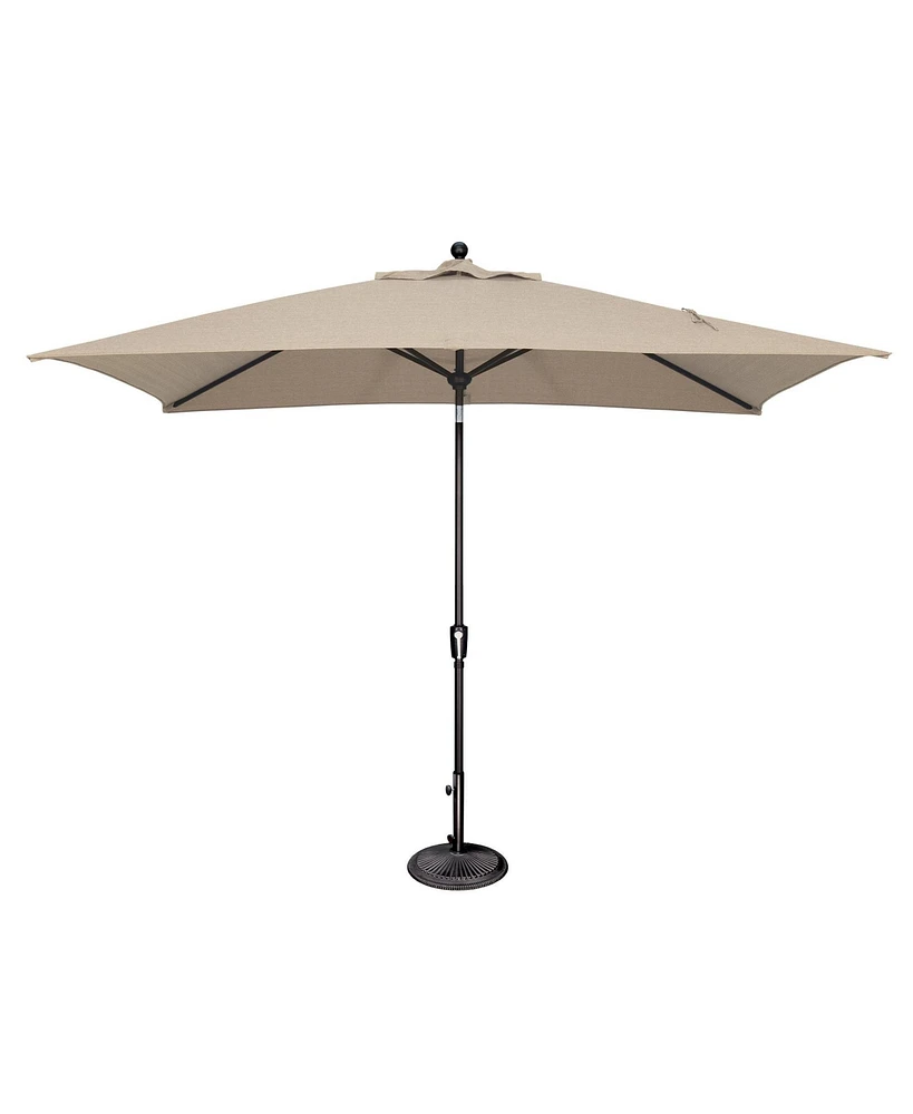 Mondawe 6.6FTx10FT Solefin Rectangle Patio Umbrella with Push-Button Tilt