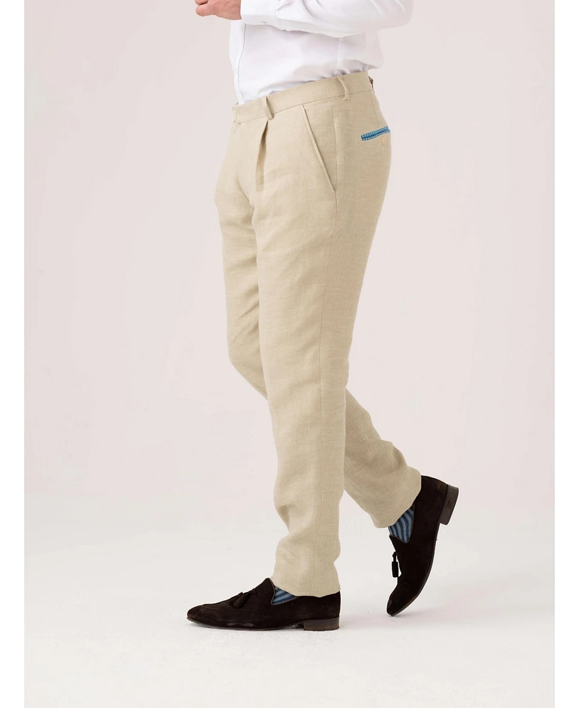 Koy Clothing Men's Linen Wool Silk Blend Trousers