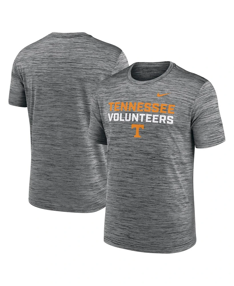 Nike Men's Anthracite Tennessee Volunteers Campus Center Stack Velocity Performance T-Shirt