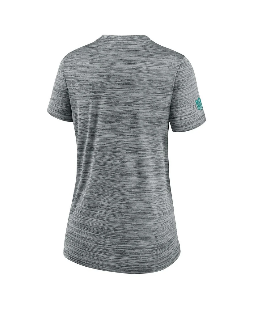 Nike Women's Gray Miami Dolphins Sideline Velocity Performance T-Shirt