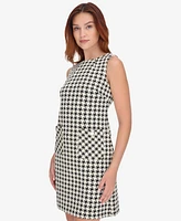 Tommy Hilfiger Women's Knit Houndstooth Sleeveless Shift Dress