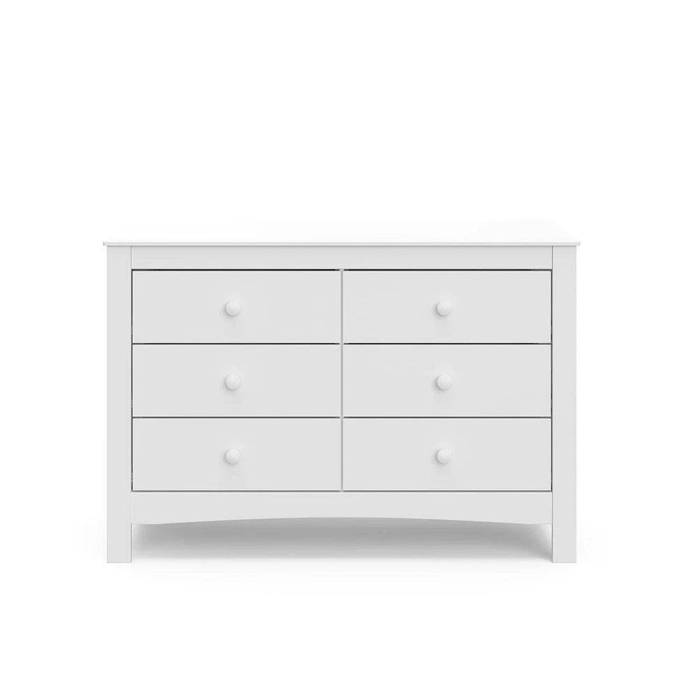 Graco Noah 6 Drawer Double Dresser (White) - 6 Drawer Double Dresser for Kids