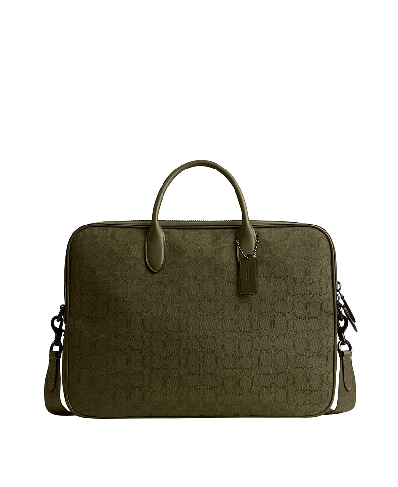 Coach Men's Theo Work Signature Jacquard Bag