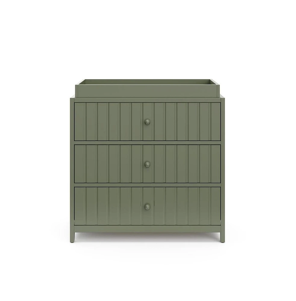 Graco Teddi 3 Drawer Chest with Changing Table Topper (Olive)