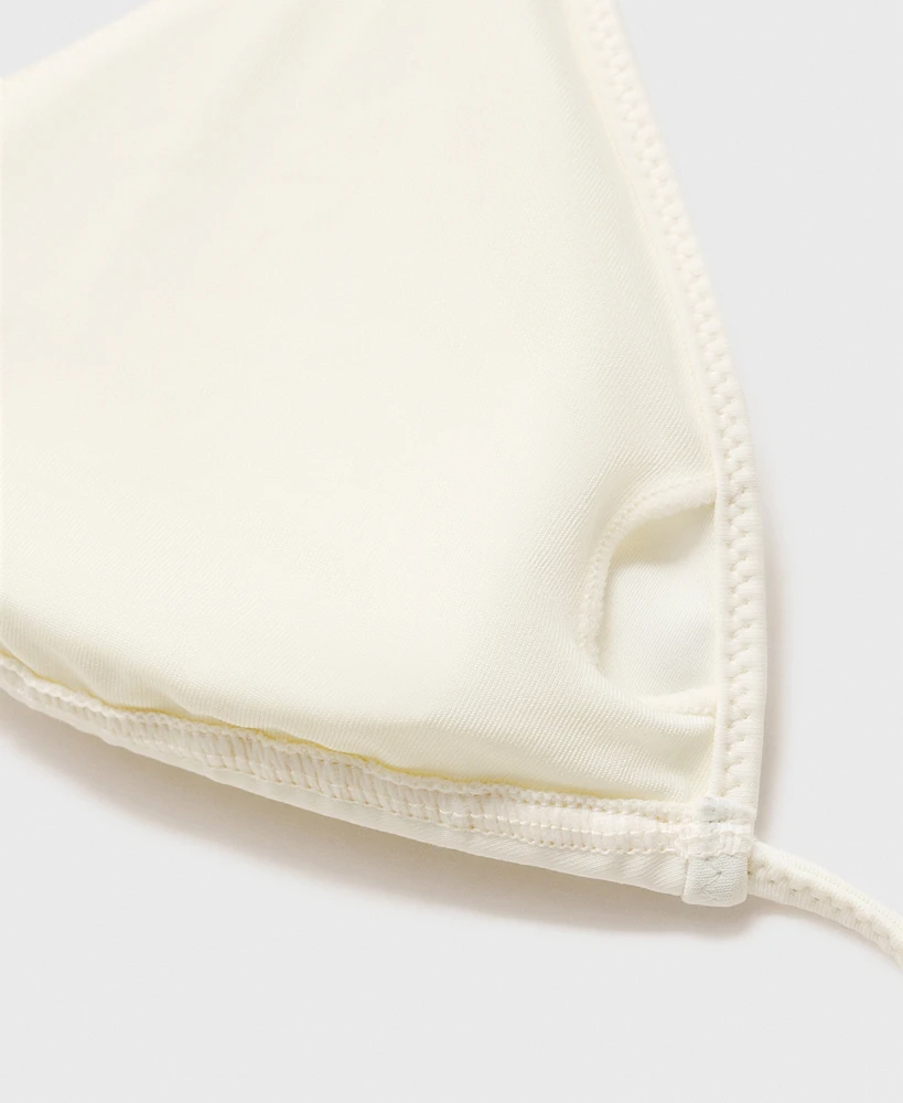 Mango Women's Metallic Applique Bikini Top