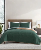 Eddie Bauer Solid Washed Microfiber Reversible 3-Pc. Quilt Set