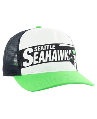 '47 Brand Big Boys and Girls White/Neon Green Seattle Seahawks Trucker Adjustable Hat