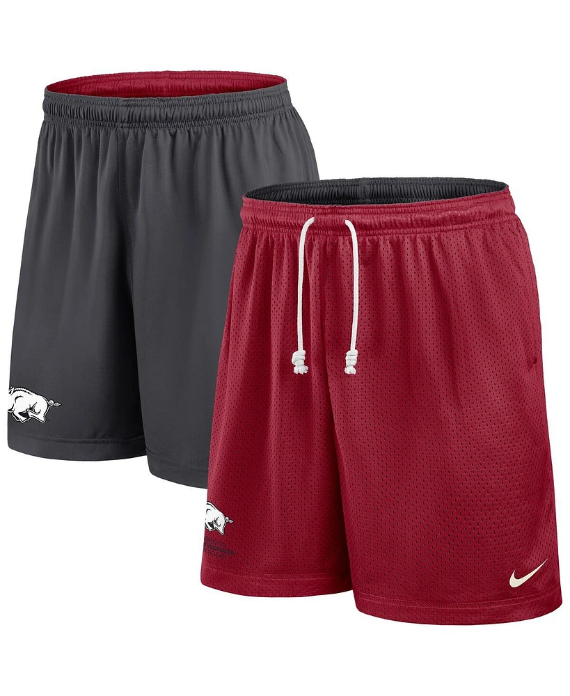 Nike Men's Cardinal/Gray Arkansas Razorbacks 2025 Sideline Reversible Performance Shorts