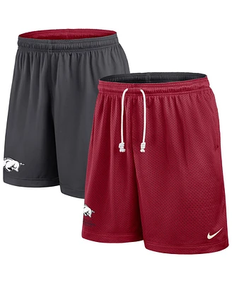 Nike Men's Cardinal/Gray Arkansas Razorbacks 2025 Sideline Reversible Performance Shorts
