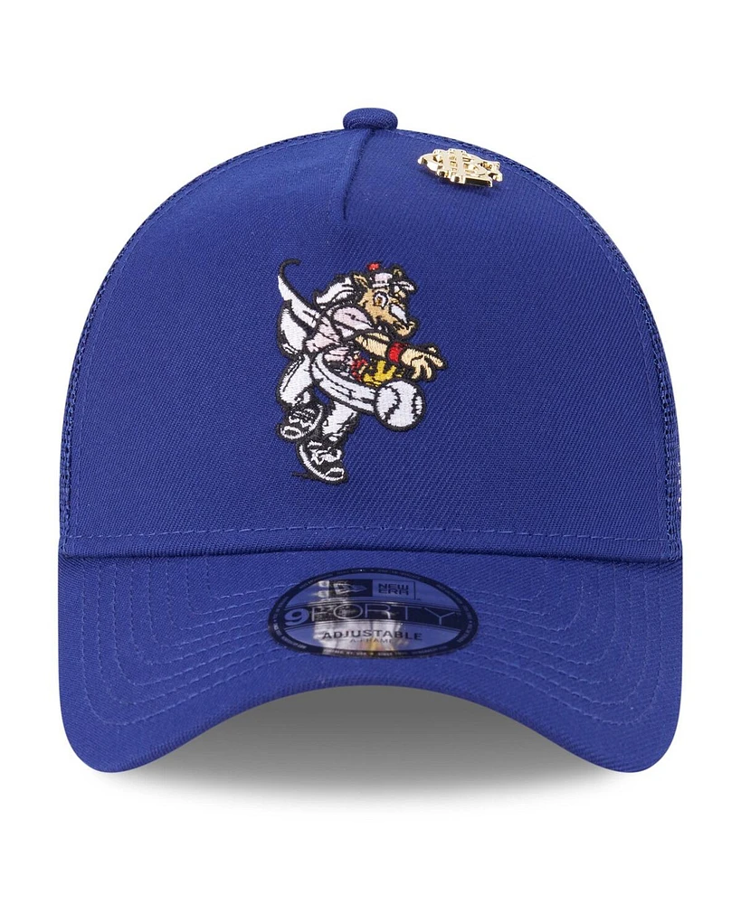 New Era Men's Royal Texas Rangers 2025 Big League Chew A-Frame 9FORTY Adjustable Trucker Hat
